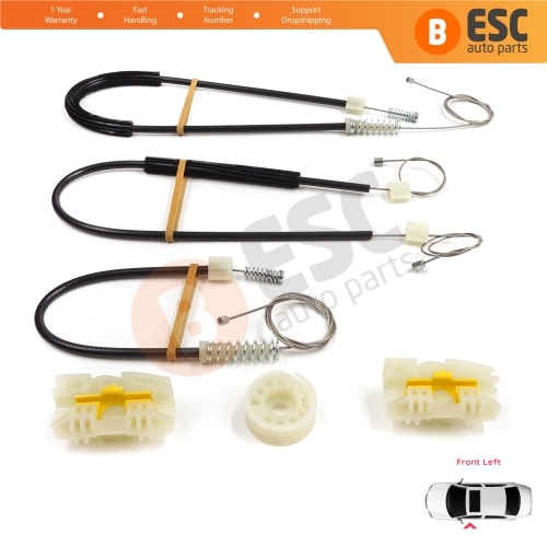 Power Window Regulator Repair Set Front Left Door for Seat Leon MK2 1P 1P1 2005-2012 5-Door HB 1P0837461A