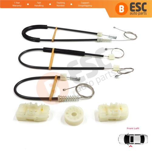 Power Window Regulator Repair Set Front Left Door for Seat Leon MK2 1P 1P1 2005-2012 5-Door HB 1P0837461A
