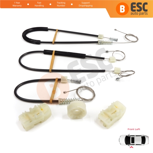 Power Window Regulator Repair Set Front Left Door for Seat Leon MK2 1P 1P1 2005-2012 5-Door HB 1P0837461A