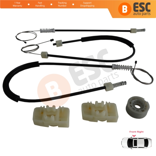 Power Window Regulator Repair Set Front Right Door for Seat Leon MK2 1P 1P1 2005-2012 5-Door HB 1P0837462A 