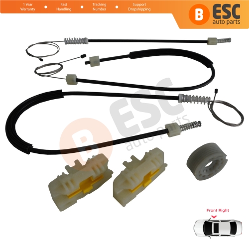 Power Window Regulator Repair Set Front Right Door for Seat Leon MK2 1P 1P1 2005-2012 5-Door HB 1P0837462A 