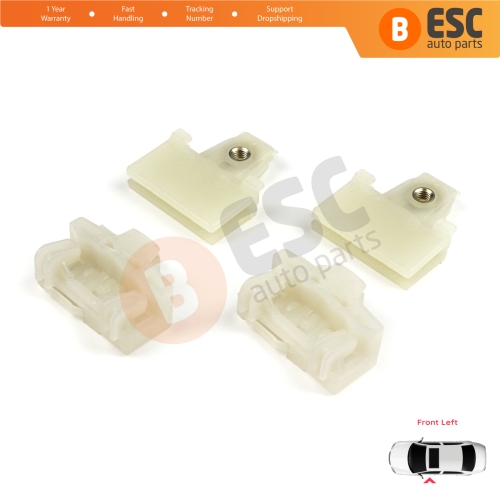 4 Pieces Window Regulator Guide Slider Sash Clips Front Left for Pontiac Grand Am Sunfire 1995-2005 Oldsmobile Alero Cutlass MK6 Chevrolet Cavalier Malibu GM1350126