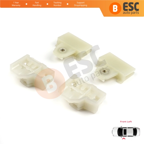 4 Pieces Window Regulator Guide Slider Sash Clips Front Left for Pontiac Grand Am Sunfire 1995-2005 Oldsmobile Alero Cutlass MK6 Chevrolet Cavalier Malibu GM1350126