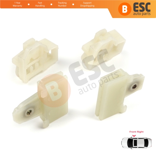 4 Pieces Window Regulator Guide Slider Sash Clips Front Right for Pontiac Grand Am Sunfire 1995-2005 Oldsmobile Alero Cutlass MK6 Chevrolet Cavalier Malibu GM1351126