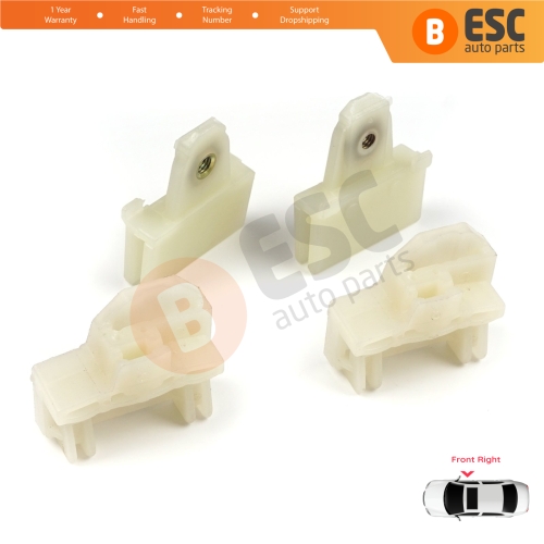 4 Pieces Window Regulator Guide Slider Sash Clips Front Right for Pontiac Grand Am Sunfire 1995-2005 Oldsmobile Alero Cutlass MK6 Chevrolet Cavalier Malibu GM1351126