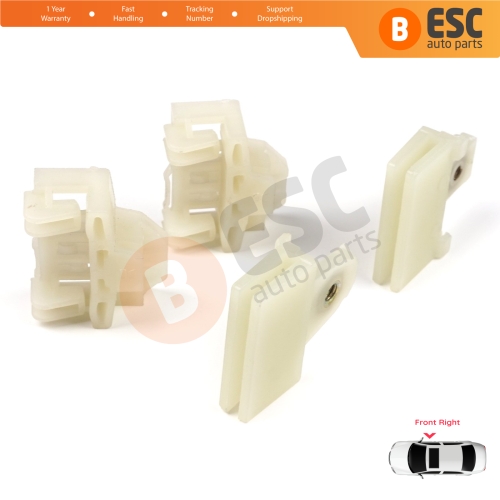 4 Pieces Window Regulator Guide Slider Sash Clips Front Right for Pontiac Grand Am Sunfire 1995-2005 Oldsmobile Alero Cutlass MK6 Chevrolet Cavalier Malibu GM1351126