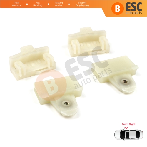 4 Pieces Window Regulator Guide Slider Sash Clips Front Right for Pontiac Grand Am Sunfire 1995-2005 Oldsmobile Alero Cutlass MK6 Chevrolet Cavalier Malibu GM1351126
