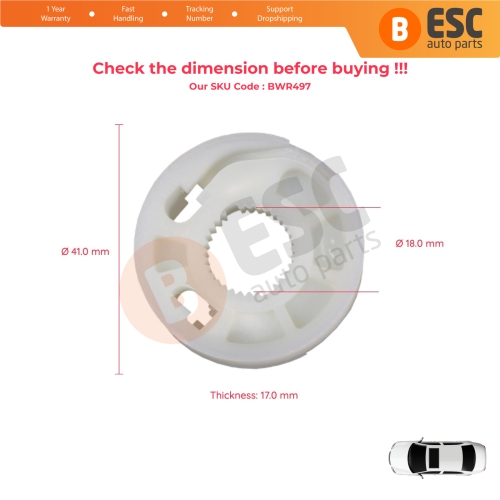 Window Regulator Wheel Rear Right for BMW 5 Series E39 51358159836-51358252429