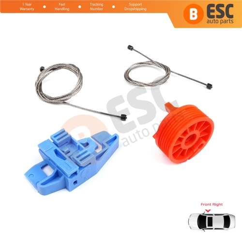 Power Window Regulator Repair Set Front Right Door for Renault Scenic Grand Scenic MK2 JM0/1 2003-2009 4/5 Door 8200118775