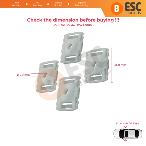 4 Pieces Scissors Style Window Regulator Sliding Pivot Guide Clips Set for Renault Fluence Megane MK3 Scenic Grand MK3