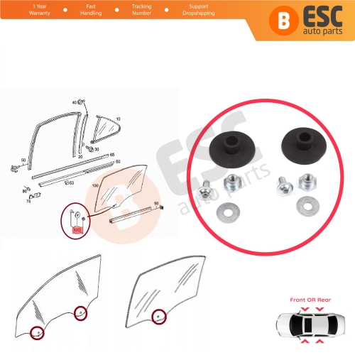 2 Sets Window Regulator Glass Rail Mount Bracket for Mercedes C Class W203 S203 CL203 CLC 2037200114