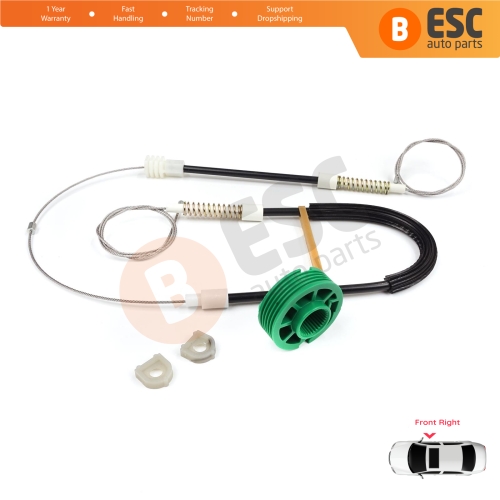 Window Regulator Repair Kit Front Right for Audi A6 C4 4A 1994-1998 100 C4 4A 4/5 Door 4A0837462