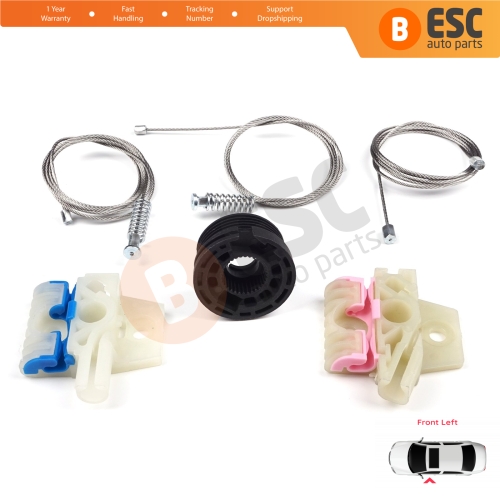 Window Regulator Repair Kit Front Left for VW Golf MK6 A6 5K 5K1 AJ5 Variant 2008-20014 5-Door 5K0837461