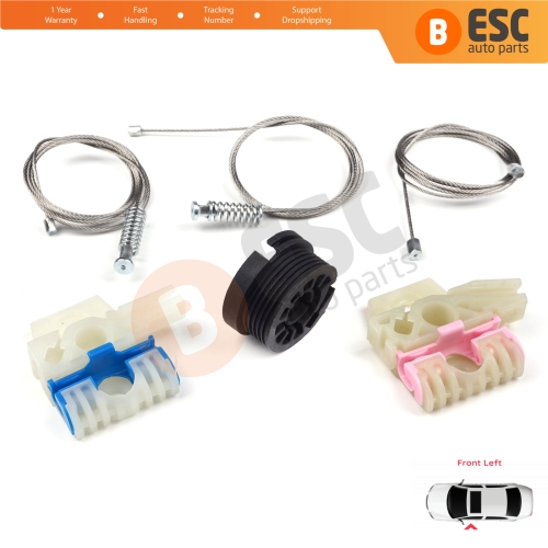 Window Regulator Repair Kit Front Left for VW Golf MK6 A6 5K 5K1 AJ5 Variant 2008-20014 5-Door 5K0837461