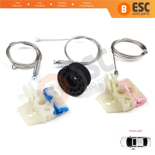 Window Regulator Repair Kit Front Left for VW Golf MK6 A6 5K 5K1 AJ5 Variant 2008-20014 5-Door 5K0837461