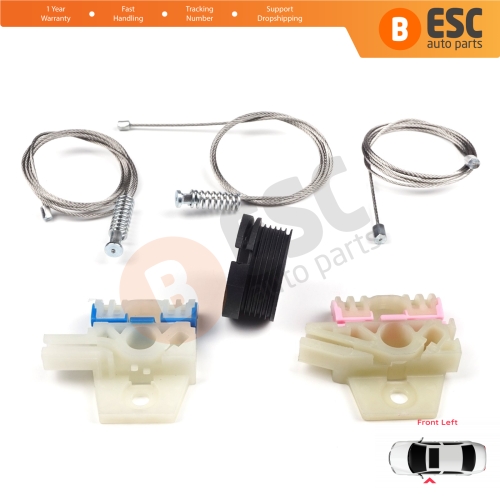 Window Regulator Repair Kit Front Left for VW Golf MK6 A6 5K 5K1 AJ5 Variant 2008-20014 5-Door 5K0837461