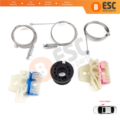 Window Regulator Repair Kit Front Right for VW Golf MK6 A6 5K 5K1 AJ5 Variant 2008-20014 5-Door 5K0837462