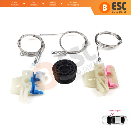 Window Regulator Repair Kit Front Right for VW Golf MK6 A6 5K 5K1 AJ5 Variant 2008-20014 5-Door 5K0837462