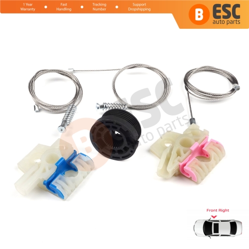 Window Regulator Repair Kit Front Right for VW Golf MK6 A6 5K 5K1 AJ5 Variant 2008-20014 5-Door 5K0837462