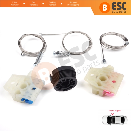 Window Regulator Repair Kit Front Right for VW Golf MK6 A6 5K 5K1 AJ5 Variant 2008-20014 5-Door 5K0837462