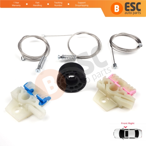 Window Regulator Repair Kit Front Right for VW Golf MK6 A6 5K 5K1 AJ5 Variant 2008-20014 5-Door 5K0837462