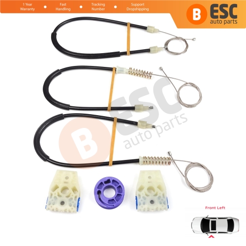 Window Regulator Repair Kit Front Left for VW Polo Vento MK5 6R 6C 61 2009-2022 4/5 Door 6R4837461
