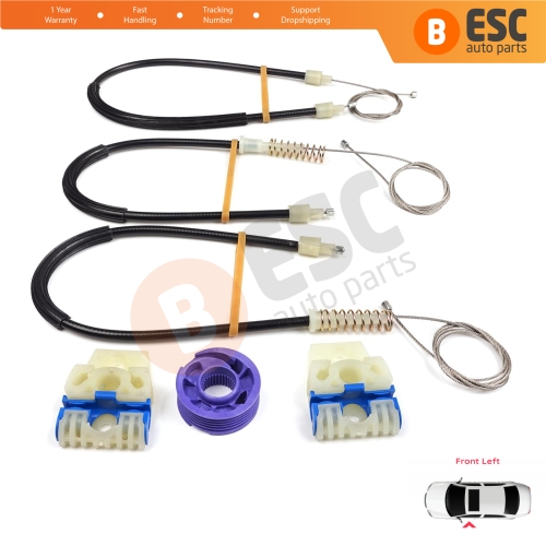 Window Regulator Repair Kit Front Left for VW Polo Vento MK5 6R 6C 61 2009-2022 4/5 Door 6R4837461