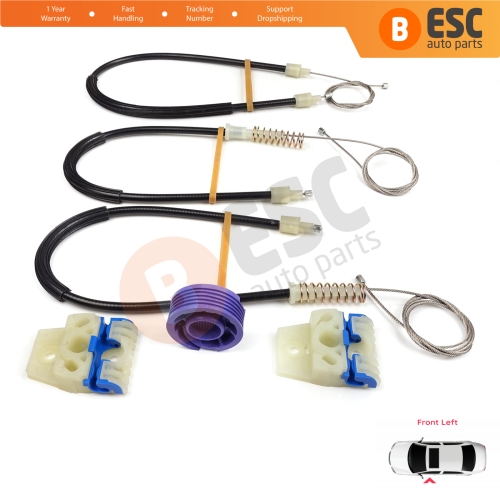 Window Regulator Repair Kit Front Left for VW Polo Vento MK5 6R 6C 61 2009-2022 4/5 Door 6R4837461