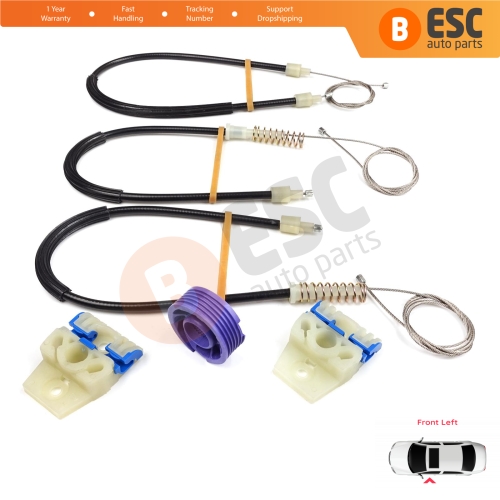 Window Regulator Repair Kit Front Left for VW Polo Vento MK5 6R 6C 61 2009-2022 4/5 Door 6R4837461