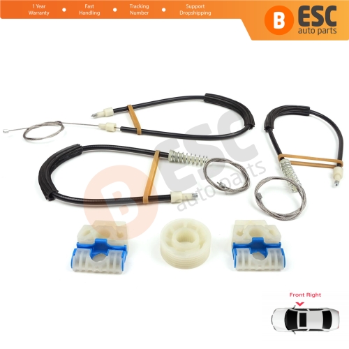 Window Regulator Repair Kit Front Right for VW Polo Vento MK5 6R 6C 61 2009-2022 4/5 Door 6R4837462