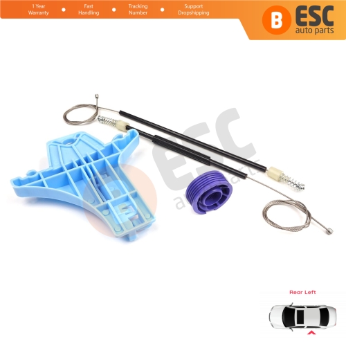 Window Regulator Repair Kit Rear Left for VW Polo Vento MK5 6R 6C 61 2009-2022 4/5 Door 6R4839461