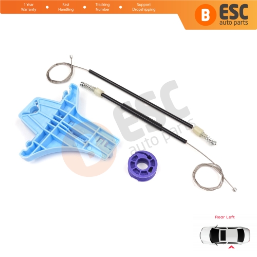 Window Regulator Repair Kit Rear Left for VW Polo Vento MK5 6R 6C 61 2009-2022 4/5 Door 6R4839461