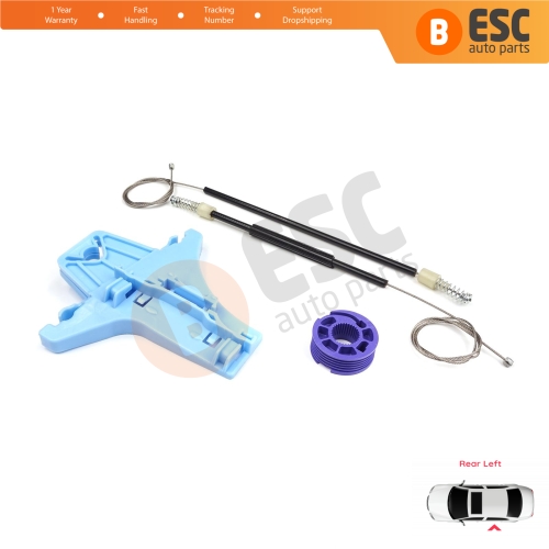 Window Regulator Repair Kit Rear Left for VW Polo Vento MK5 6R 6C 61 2009-2022 4/5 Door 6R4839461