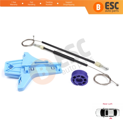 Window Regulator Repair Kit Rear Left for VW Polo Vento MK5 6R 6C 61 2009-2022 4/5 Door 6R4839461