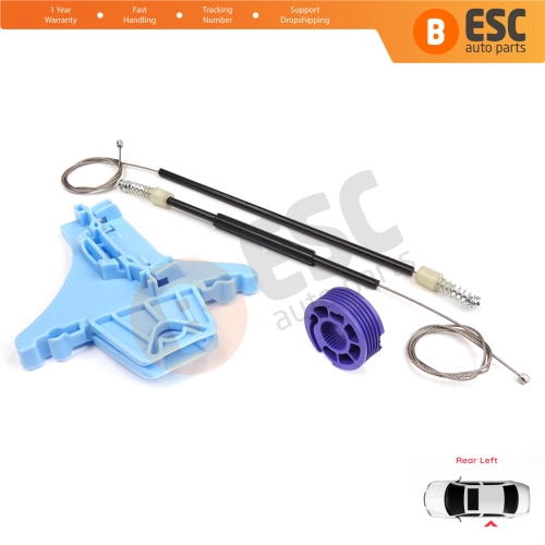 Window Regulator Repair Kit Rear Left for VW Polo Vento MK5 6R 6C 61 2009-2022 4/5 Door 6R4839461