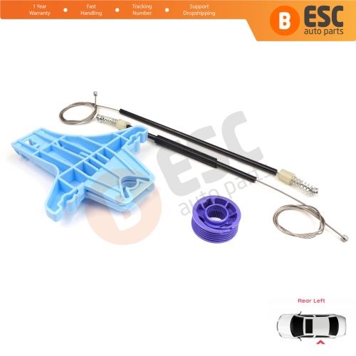 Window Regulator Repair Kit Rear Left for VW Polo Vento MK5 6R 6C 61 2009-2022 4/5 Door 6R4839461
