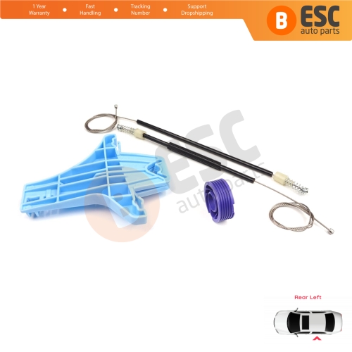 Window Regulator Repair Kit Rear Left for VW Polo Vento MK5 6R 6C 61 2009-2022 4/5 Door 6R4839461