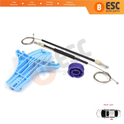 Window Regulator Repair Kit Rear Left for VW Polo Vento MK5 6R 6C 61 2009-2022 4/5 Door 6R4839461