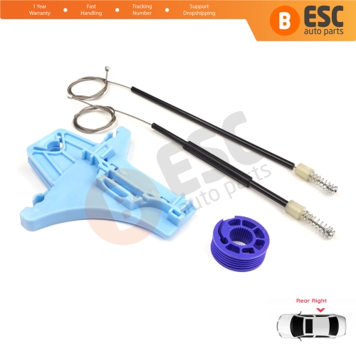 Window Regulator Repair Kit Rear Right for VW Polo Vento MK5 6R 6C 61 2009-2022 4/5 Door 6R4839462