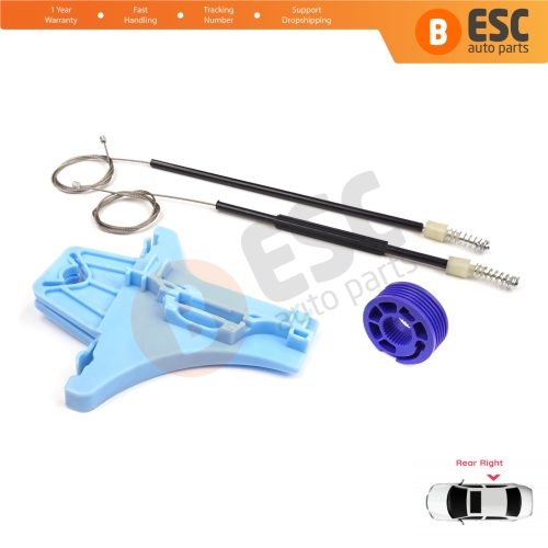 Window Regulator Repair Kit Rear Right for VW Polo Vento MK5 6R 6C 61 2009-2022 4/5 Door 6R4839462