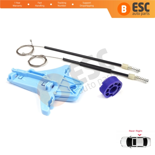 Window Regulator Repair Kit Rear Right for VW Polo Vento MK5 6R 6C 61 2009-2022 4/5 Door 6R4839462