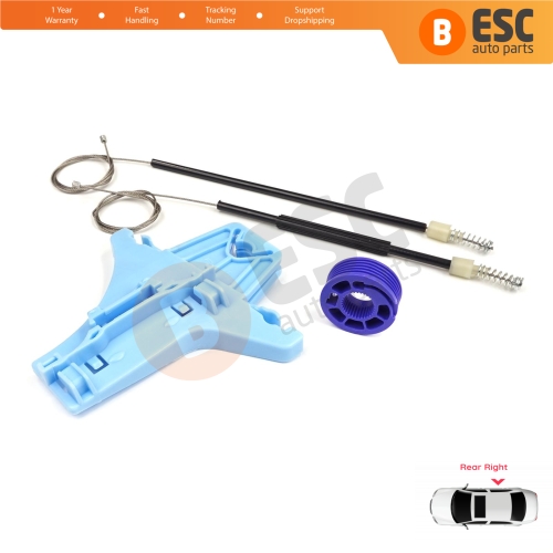 Window Regulator Repair Kit Rear Right for VW Polo Vento MK5 6R 6C 61 2009-2022 4/5 Door 6R4839462