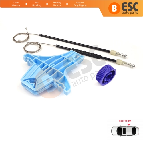 Window Regulator Repair Kit Rear Right for VW Polo Vento MK5 6R 6C 61 2009-2022 4/5 Door 6R4839462