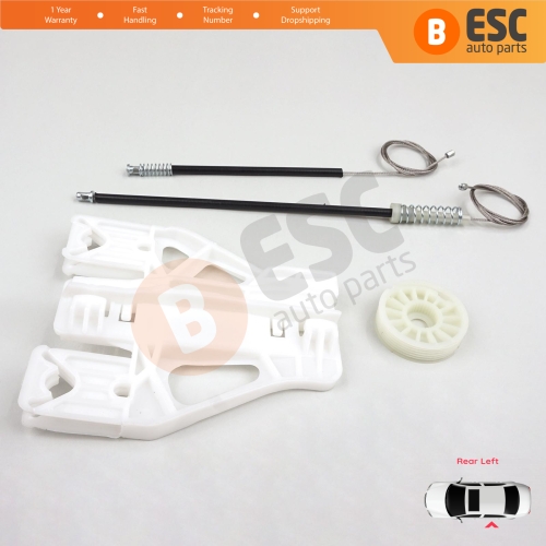 Window Regulator Repair Kit Rear Left for Audi A1 MK1 8X 2010-2019 5-Door Hatchback Sportback 8X4839461