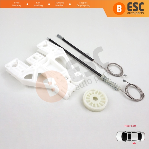Window Regulator Repair Kit Rear Left for Audi A1 MK1 8X 2010-2019 5-Door Hatchback Sportback 8X4839461