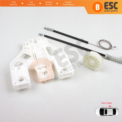 Window Regulator Repair Kit Rear Right for Audi A1 MK1 8X 2010-2019 5-Door Hatchback Sportback 8X4839462
