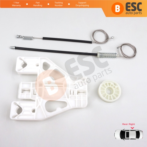 Window Regulator Repair Kit Rear Right for Audi A1 MK1 8X 2010-2019 5-Door Hatchback Sportback 8X4839462