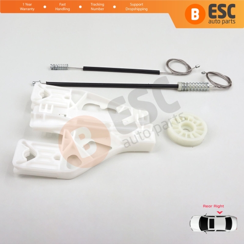 Window Regulator Repair Kit Rear Right for Audi A1 MK1 8X 2010-2019 5-Door Hatchback Sportback 8X4839462