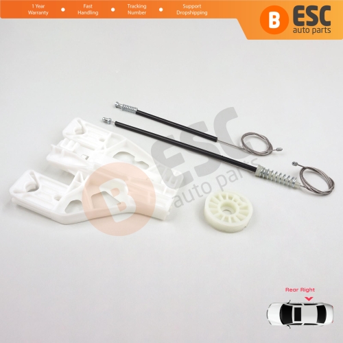 Window Regulator Repair Kit Rear Right for Audi A1 MK1 8X 2010-2019 5-Door Hatchback Sportback 8X4839462