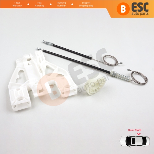 Window Regulator Repair Kit Rear Right for Audi A1 MK1 8X 2010-2019 5-Door Hatchback Sportback 8X4839462